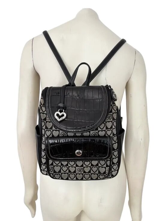 BRIGHTON Julia Signature Heart Small Backpack & Coin Pouch in Brown main image 6